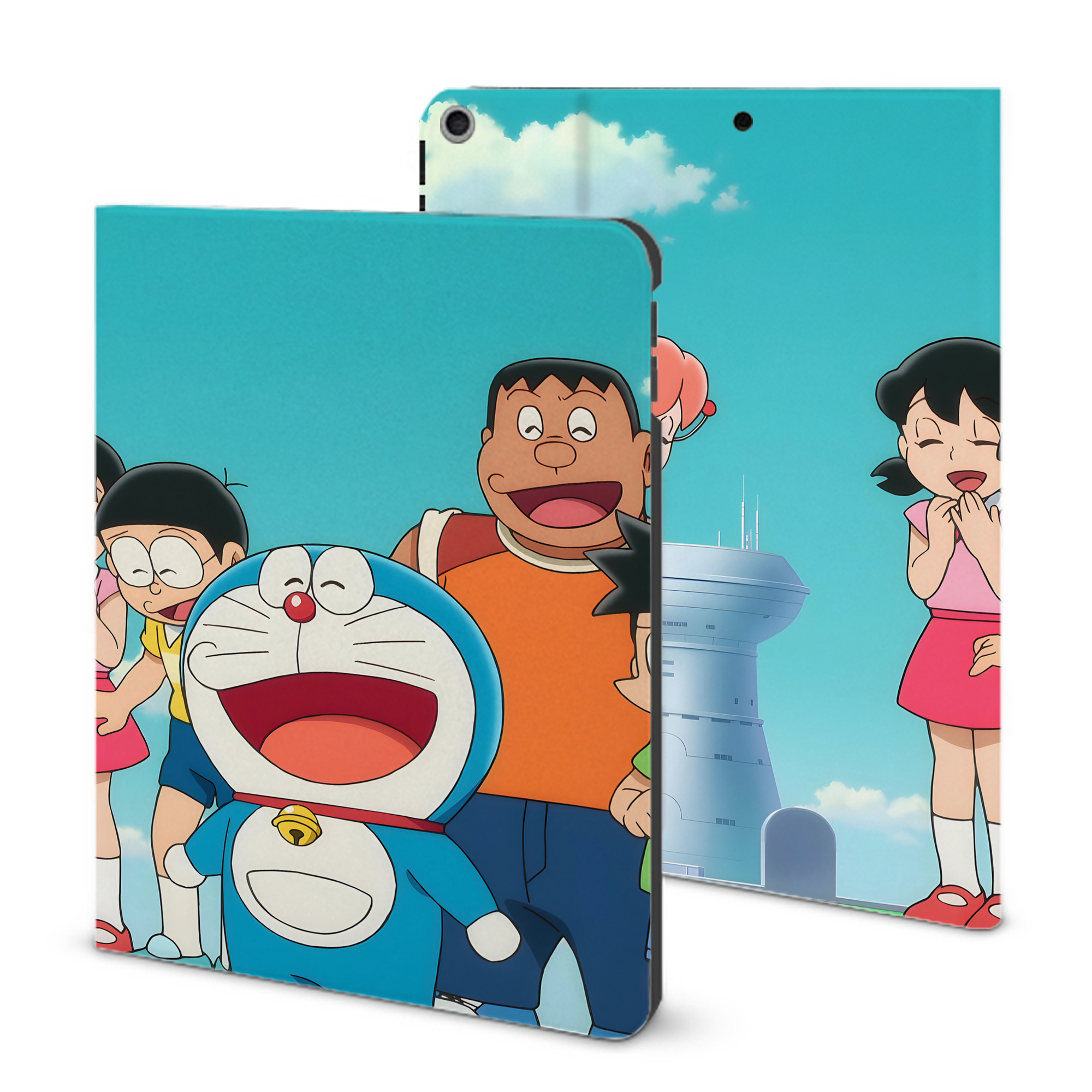 （画像用） ドラえもん Doraemon IPad ケース ブック型 PUレザー TPU 耐衝撃 軽量 薄型 ペン収納なし 全面保護 IPad 各モデル対応